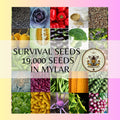 SURVIVAL SEED KIT 19,000 seeds in Resealable Mylar with Oxygen pack and Dwarf Moringa, 03SS35