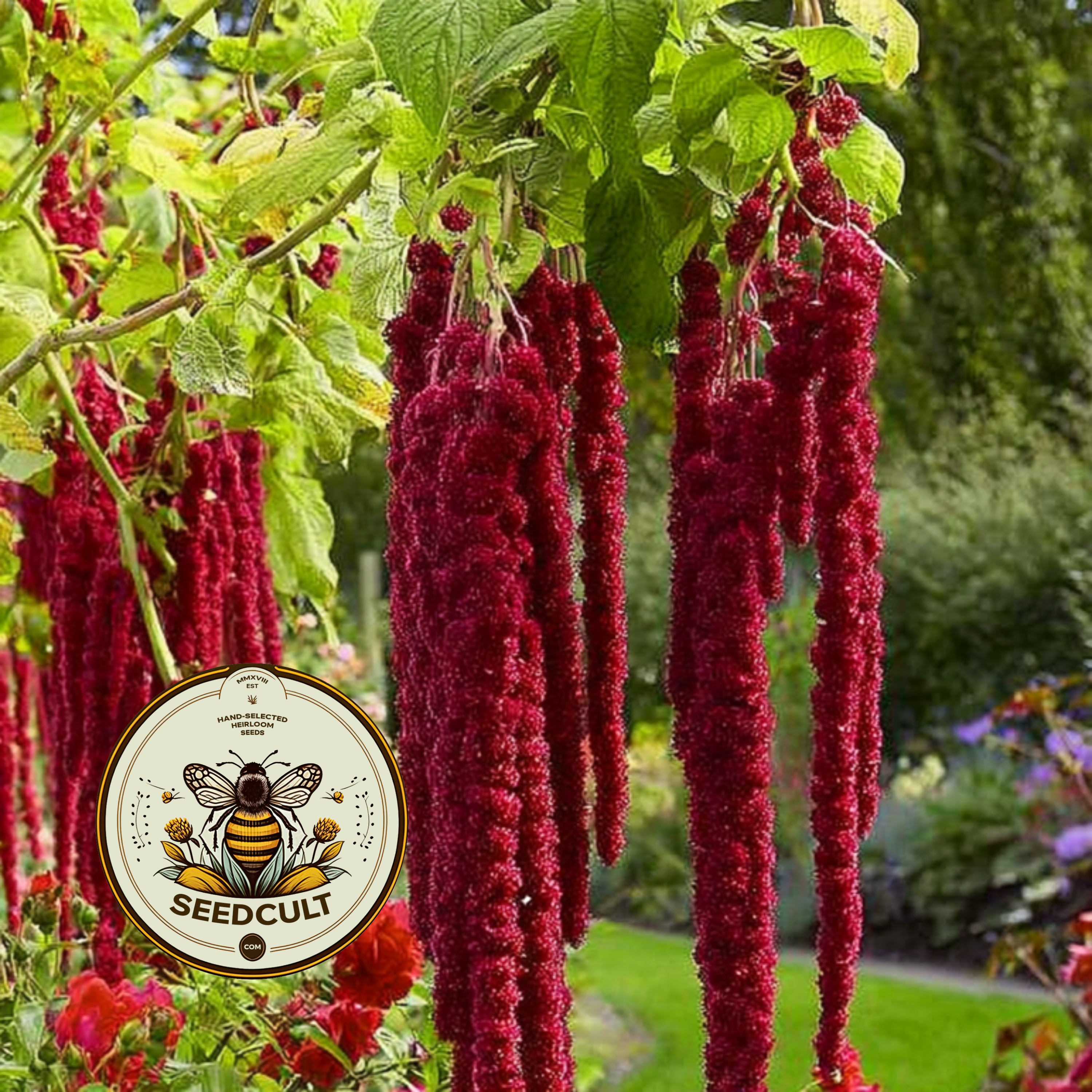 Love Lies Bleeding Amaranth Seeds, Heirloom Tassel Flower, Amaranthus Caudatus, AM0525C