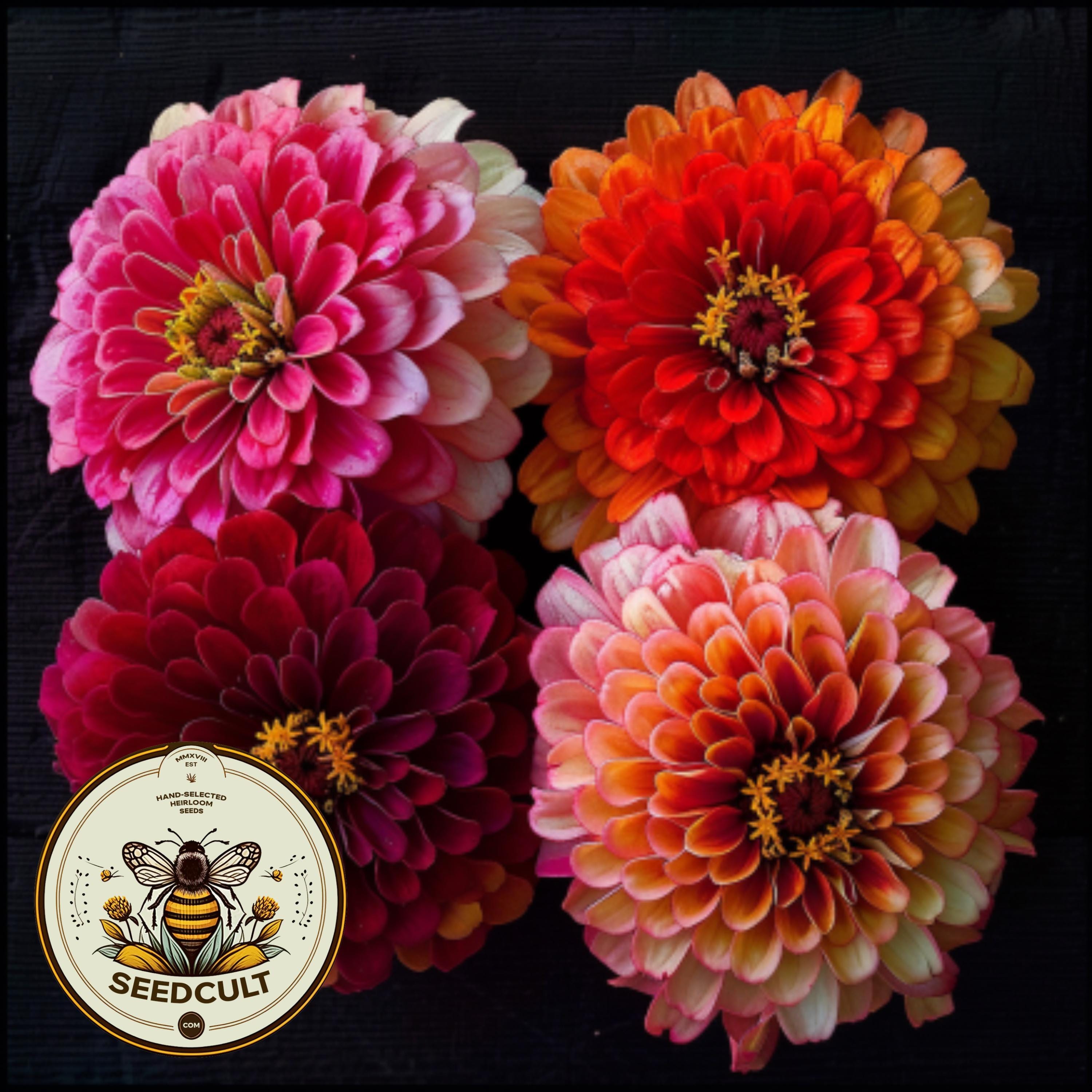 Aurora Zinnia Seeds, Bi-Color Zinnia Elegans ZE4125