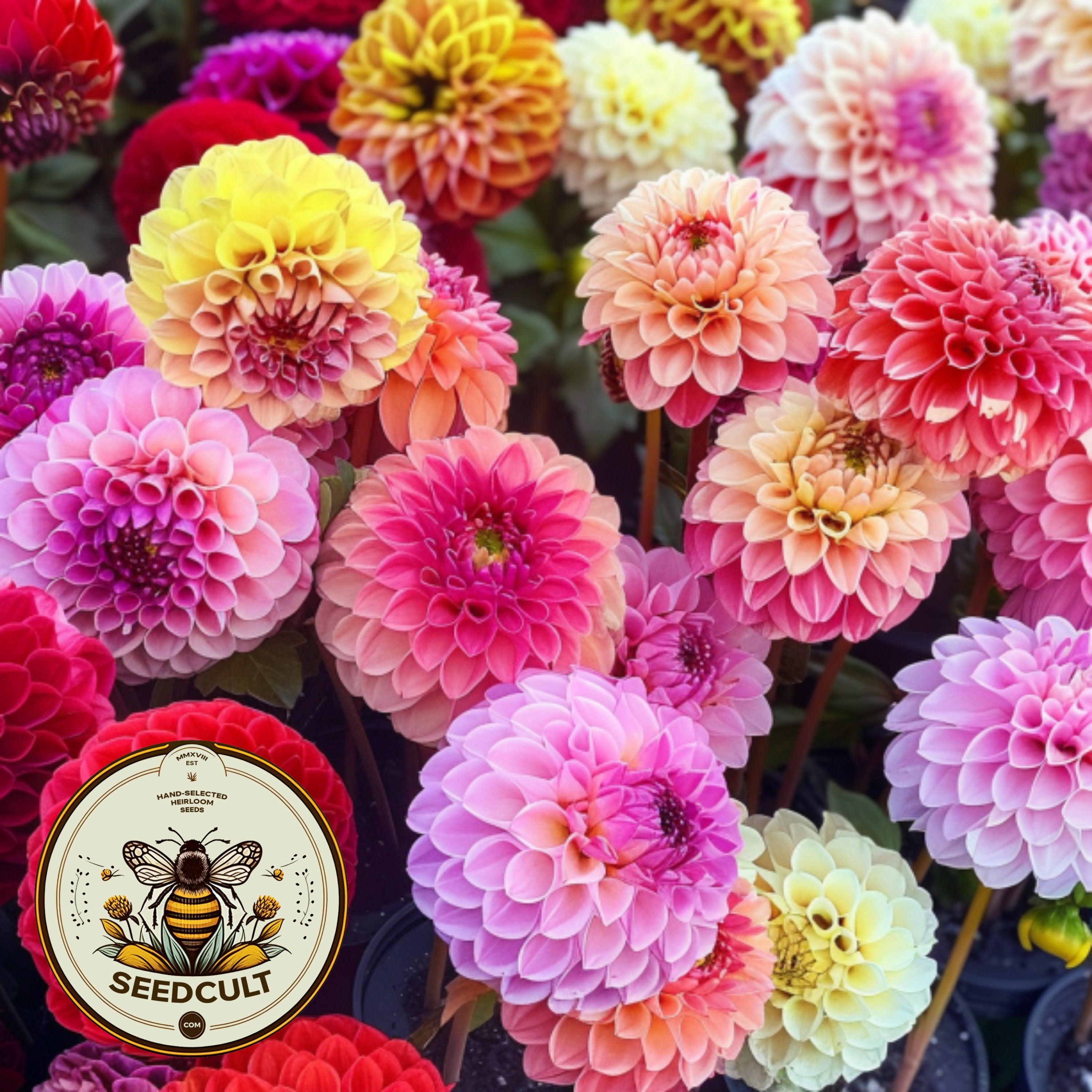 Pom Pon Dahlia Seeds, Dahlia Variablilis DH0125