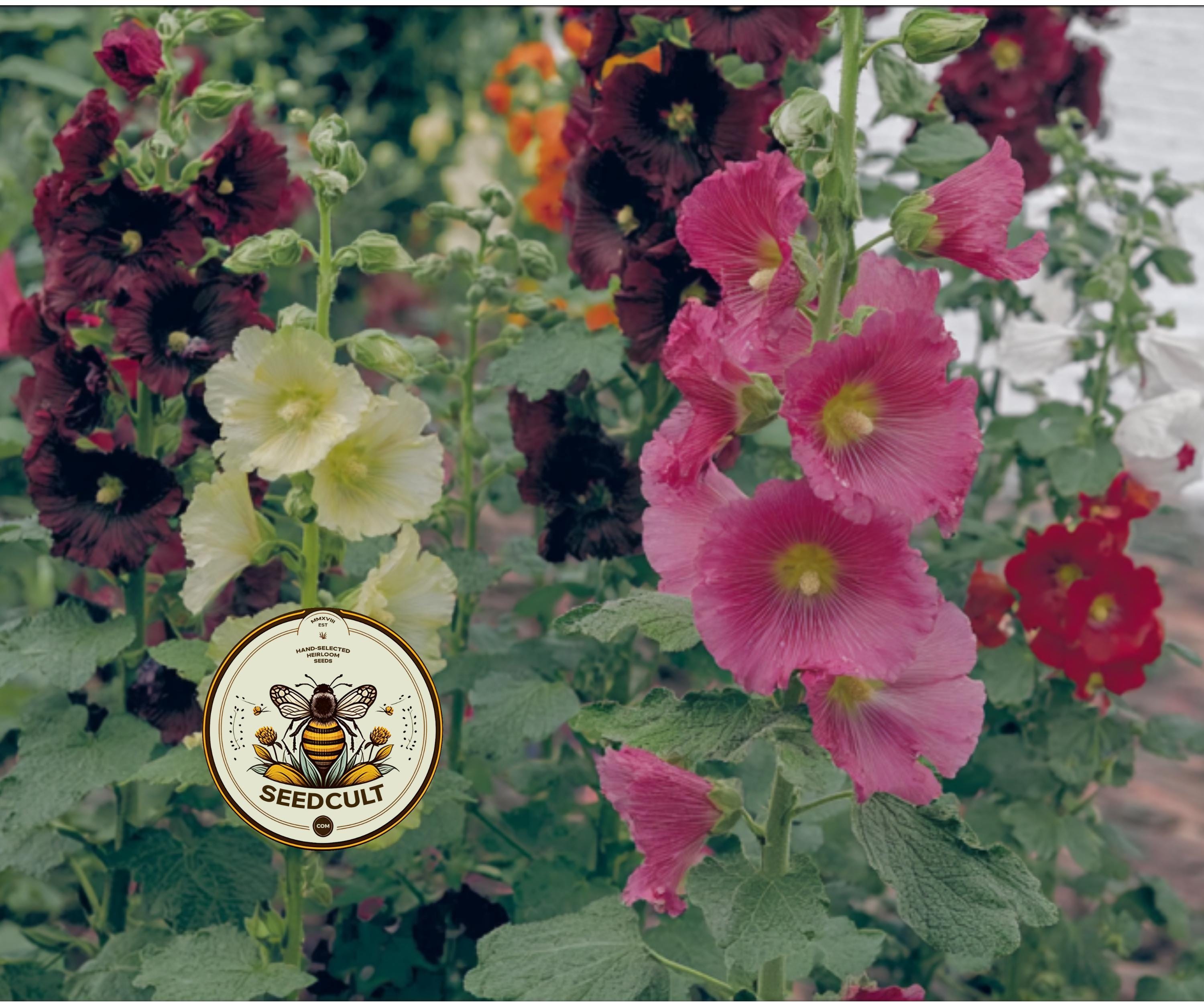 NEW! Fig Leaved Hollyhock Seeds, Perennial Hollyhocks, Alcea Ficifolia, AL8720