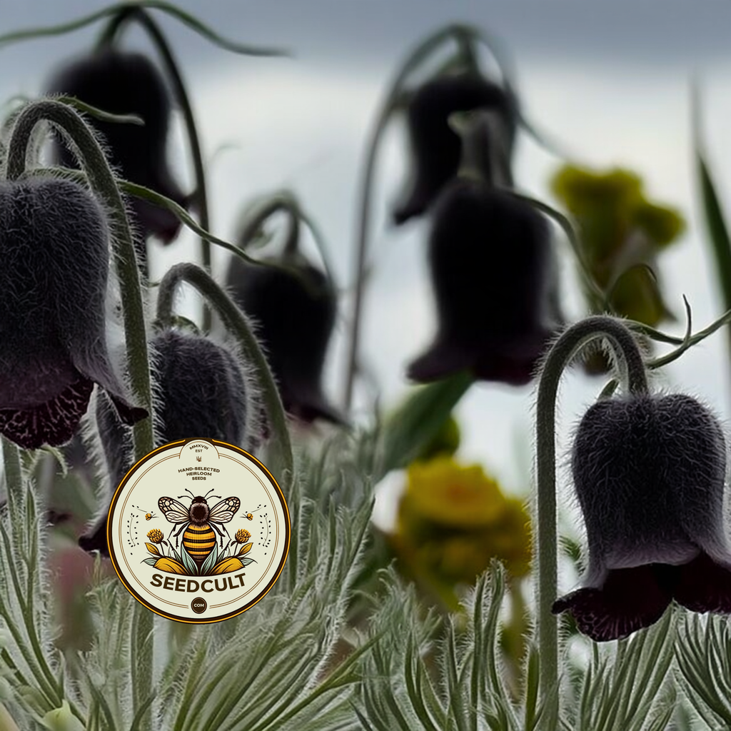 Black Pasque Flower Seeds, Black Anemone, Pulsatilla Pratensis Nigricans, PU2110