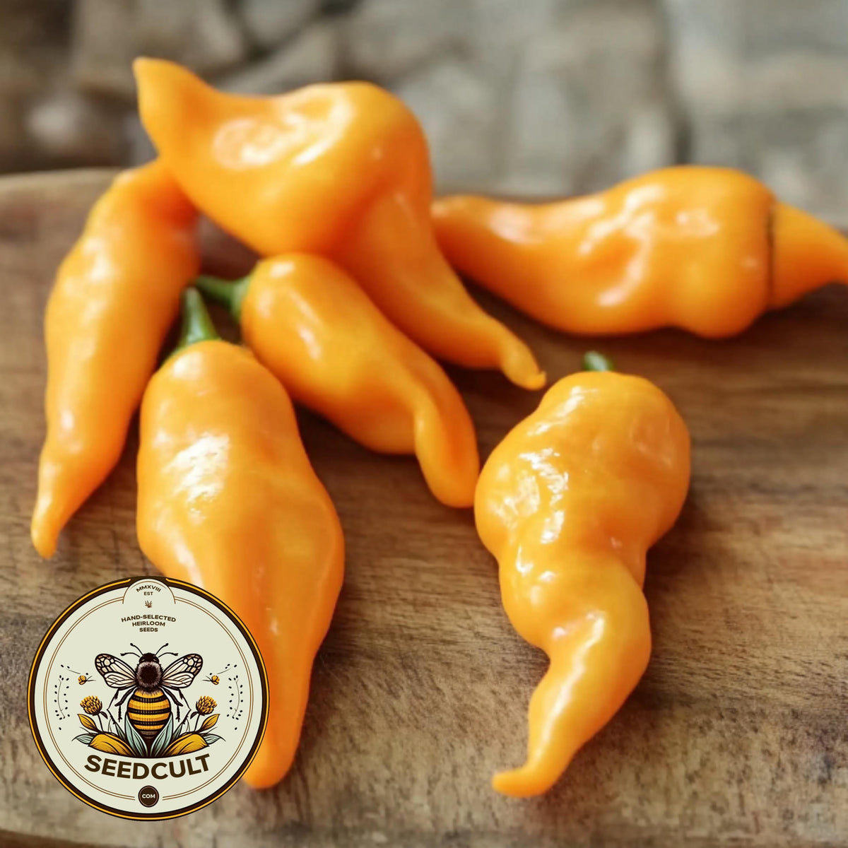 Sugar Rush Peach Hot Pepper Seeds, Sweet, Hot Spicy Pepper, Capsicum Baccatum, CH2510