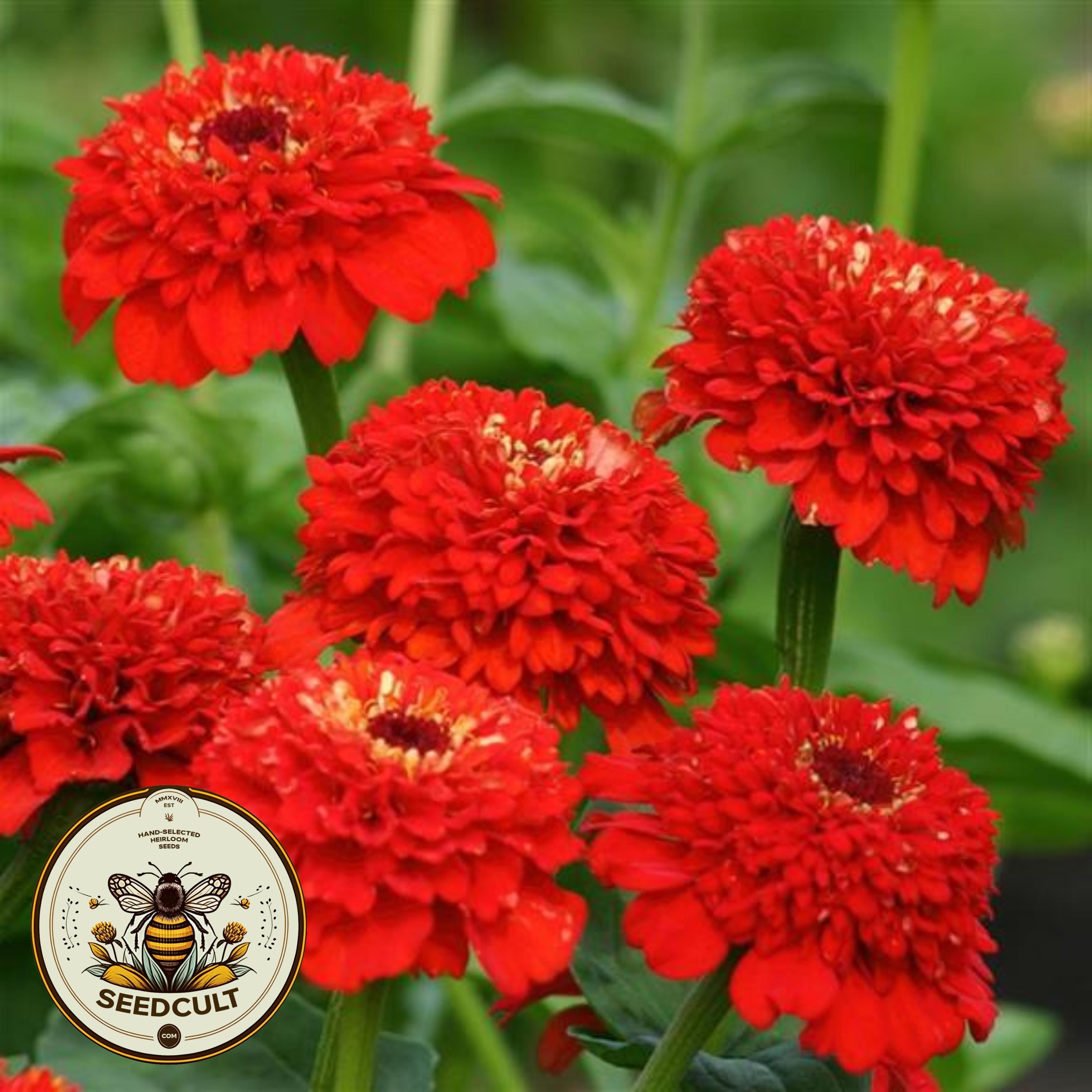 NEW! Zinderella Red Zinnia Seeds, Zinnia Elegans ZE4710