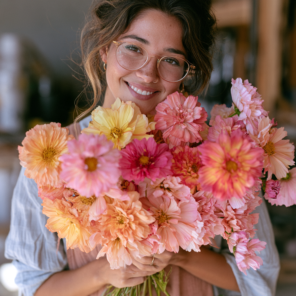 Electric Lemonade Cosmos Seeds, Rubenza x Apricot Lemonade, Peach, Orange, Red, Hot Pink, Yellow, CO2525