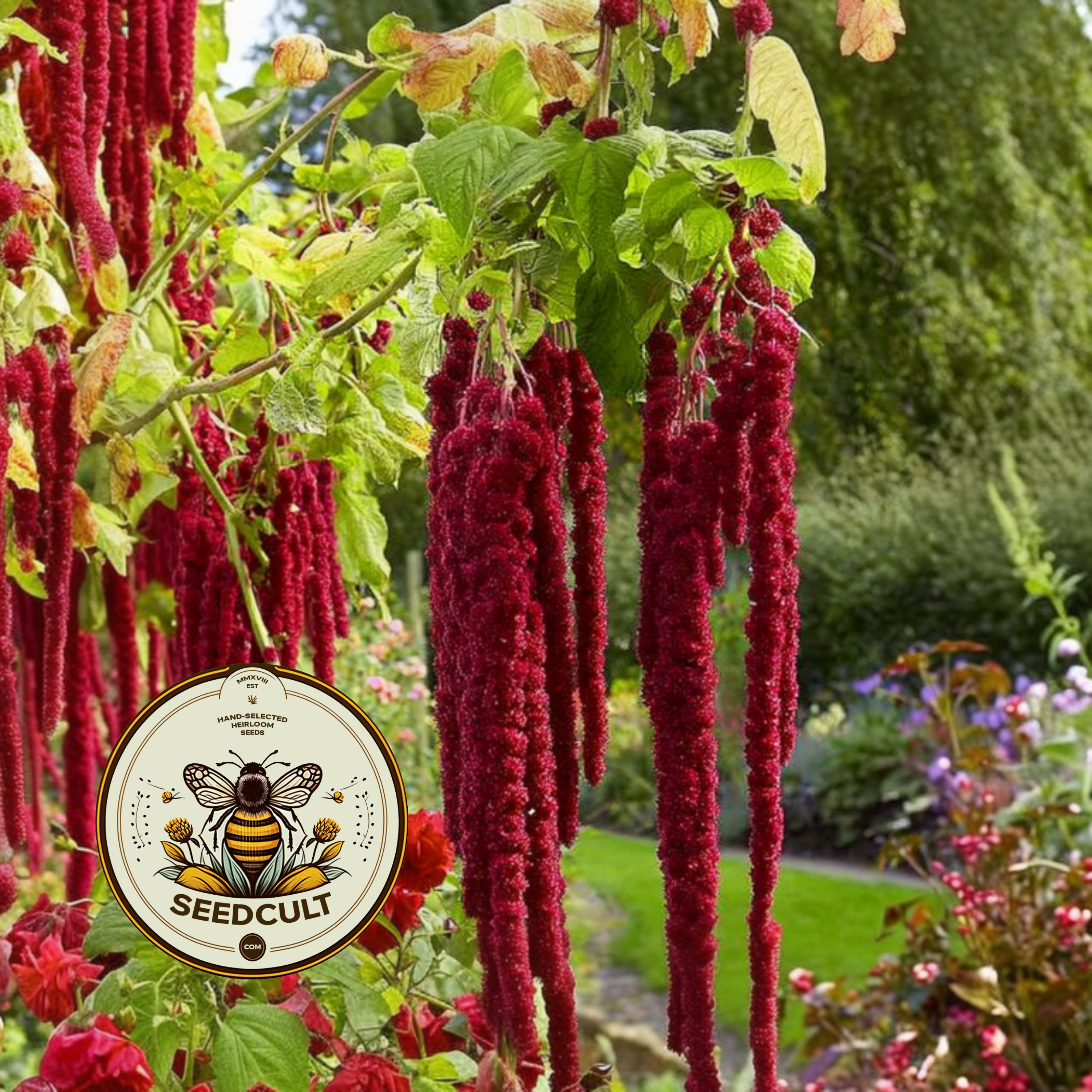 Love Lies Bleeding Amaranth Seeds, Heirloom Tassel Flower, Amaranthus Caudatus, AM0525C