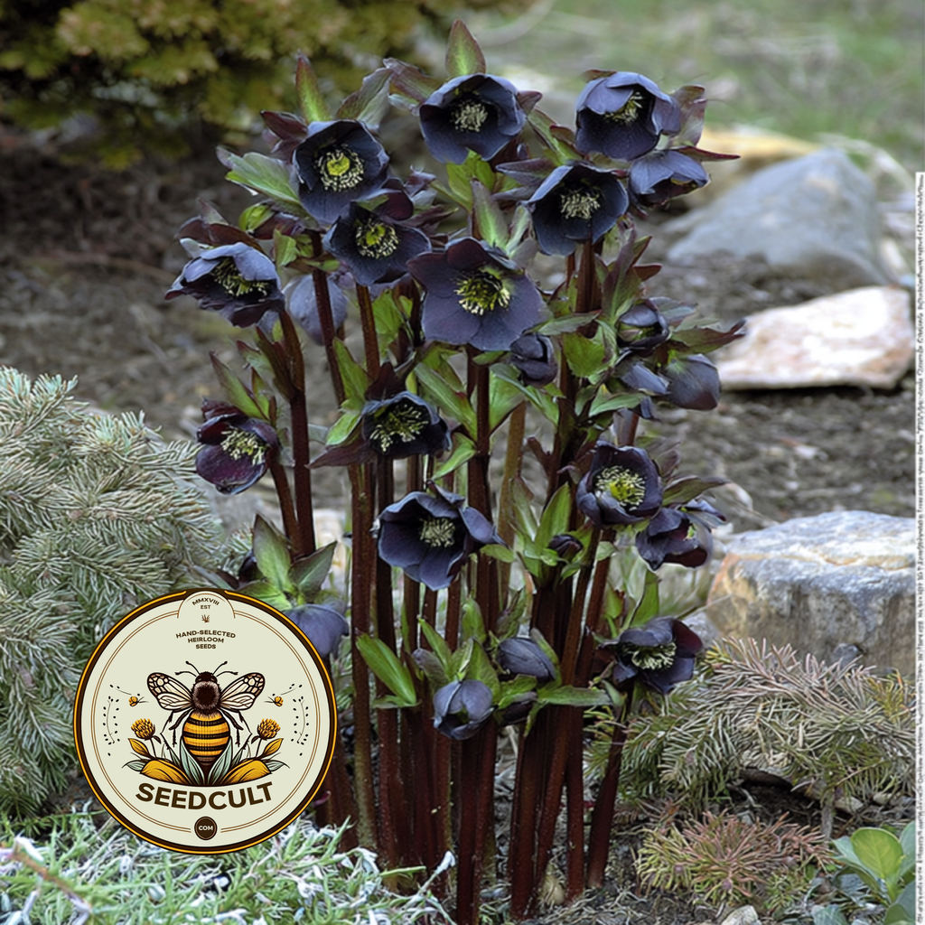 Black Beauty Hellebore Seeds, Helleborus Orientalis, Gothic Garden, HL7010