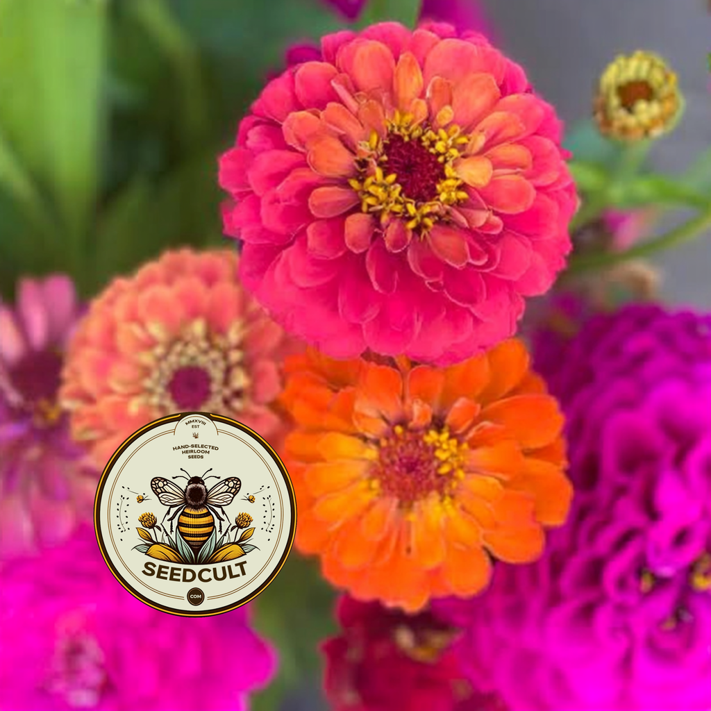 GLOWSTICK Zinnia Seeds, SeedCult Exclusive, Fluorescent Neon Colors, ZE5325