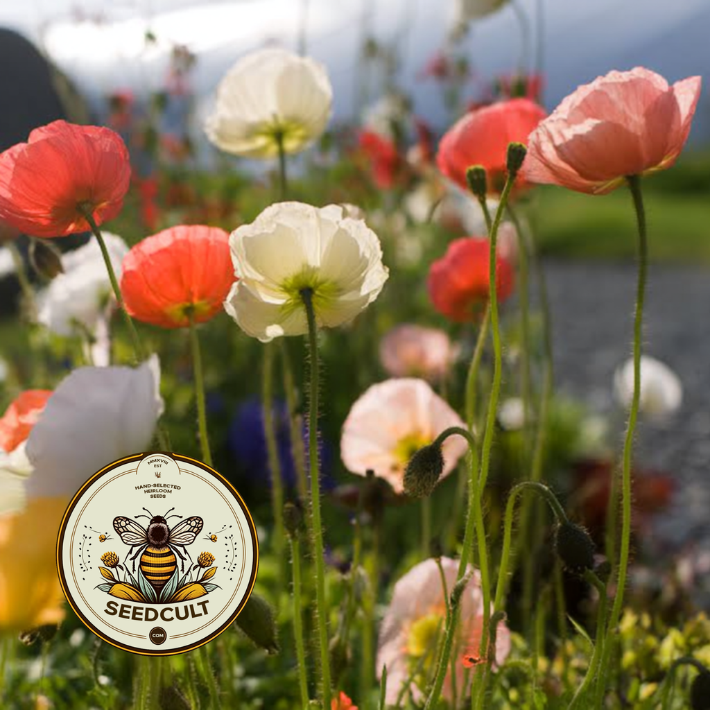 Iceland Poppy Seeds, Papaver Nudicaule, Red, Orange, Pink, Rose, Yellow, White, Bi-color, Perennial/Annual, Fall Planting PN802CR