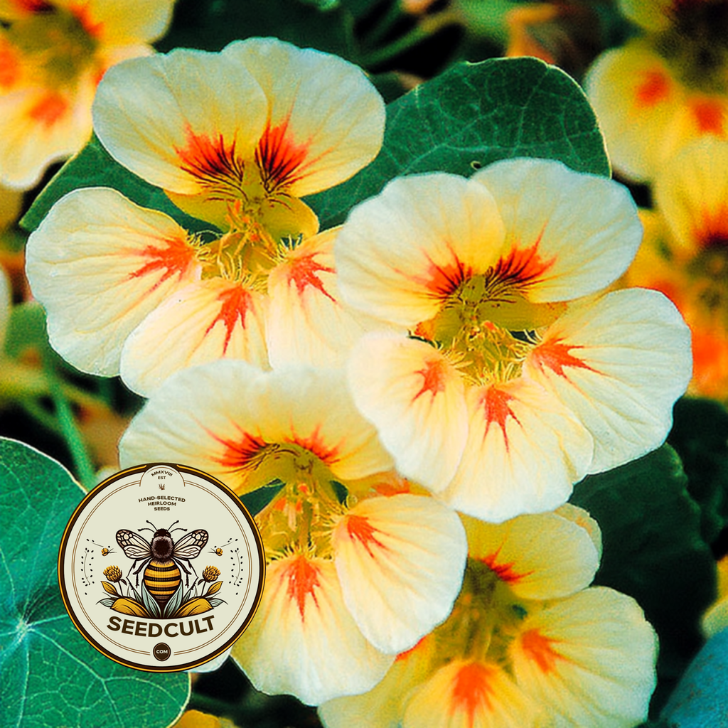 Peach Melba Nasturtium Seeds, Tropaeolum majus TR0825