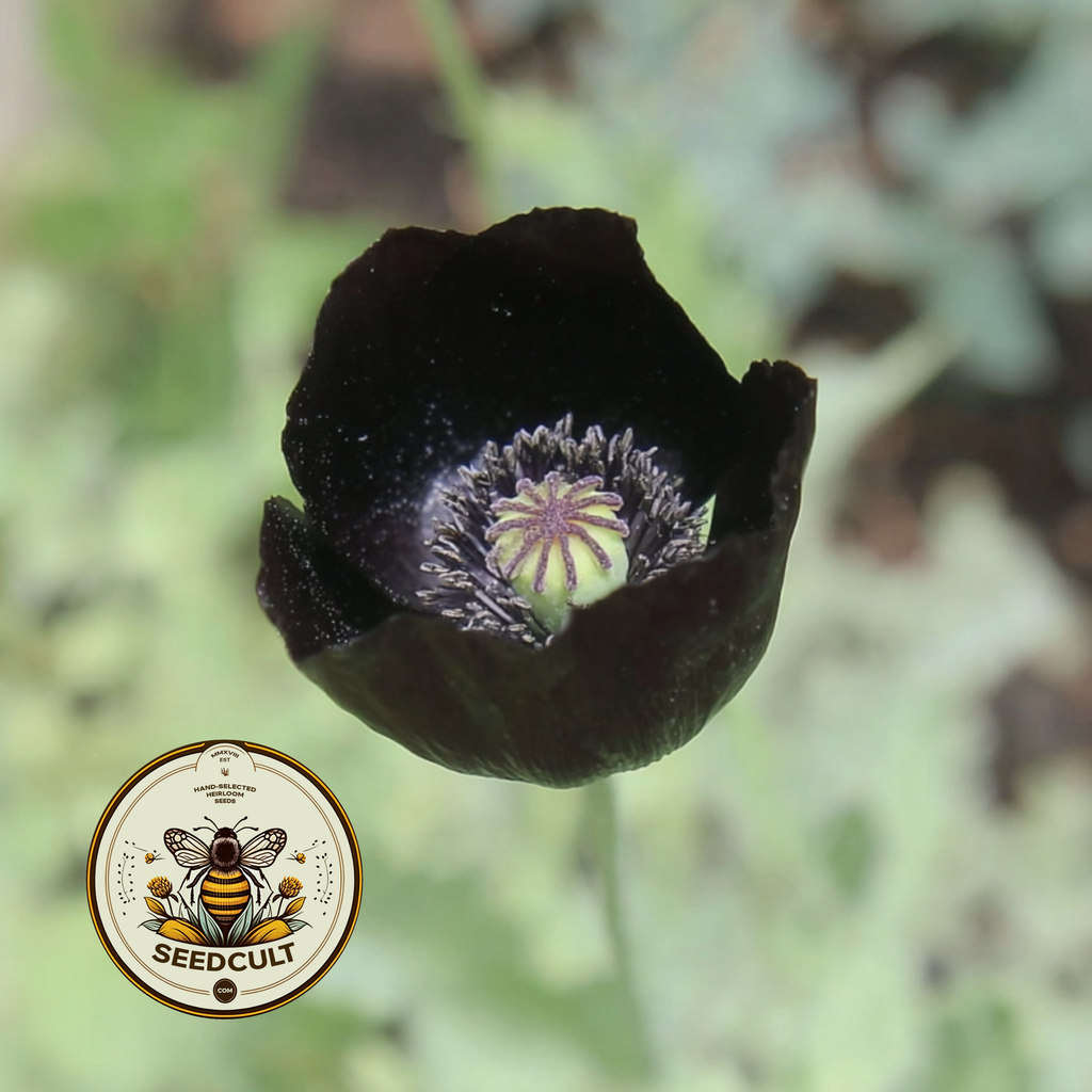 Black Magic Poppy Seeds, Papaver macrostomum PM6025