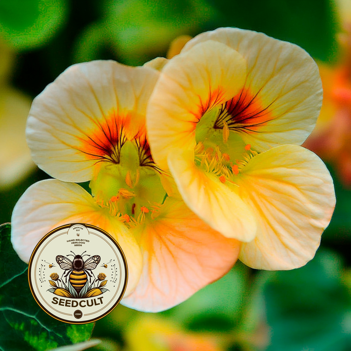Peach Melba Nasturtium Seeds, Tropaeolum majus TR0825