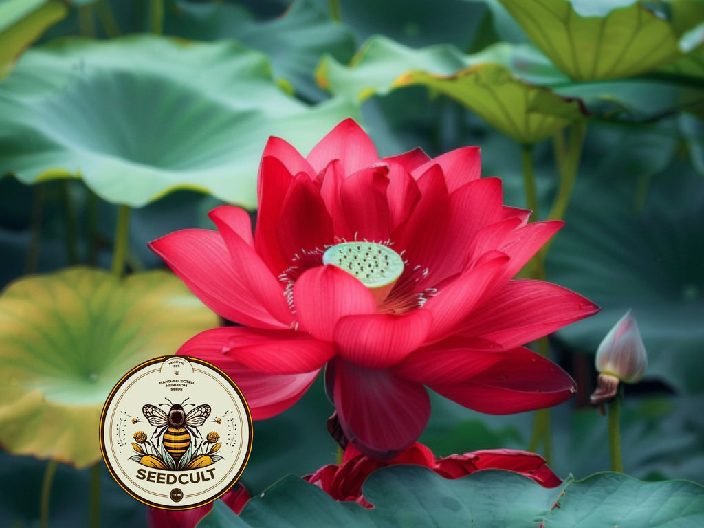 Red Sacred Lotus Bonsai Seeds, Nelumbo Nucifera, For growing in Pond or Water Bowl NE8106