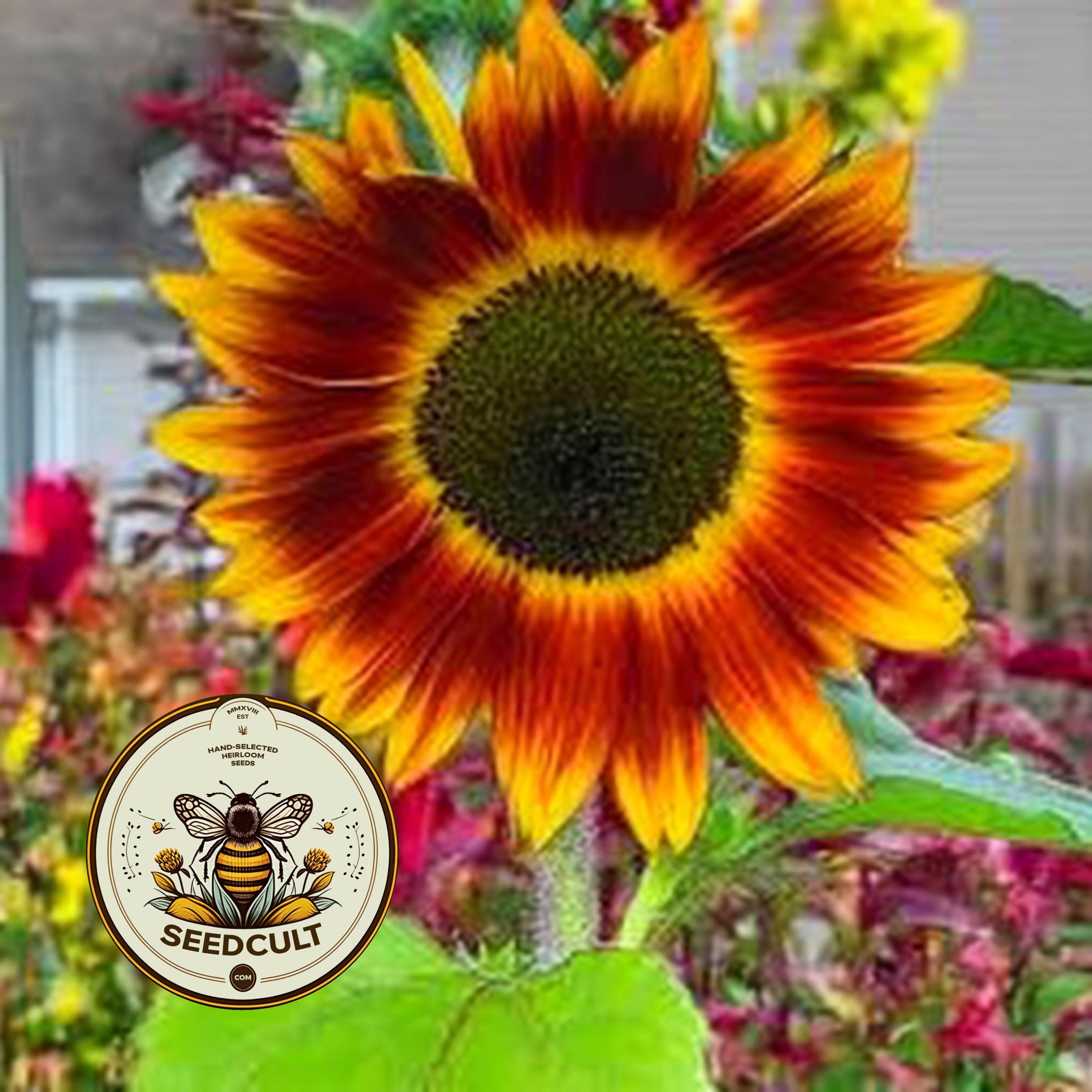 5 Sunfinity Yellow Red Bicolor Sunflower Seeds, Continuous Blooms, Branching Sunflower, HA2705