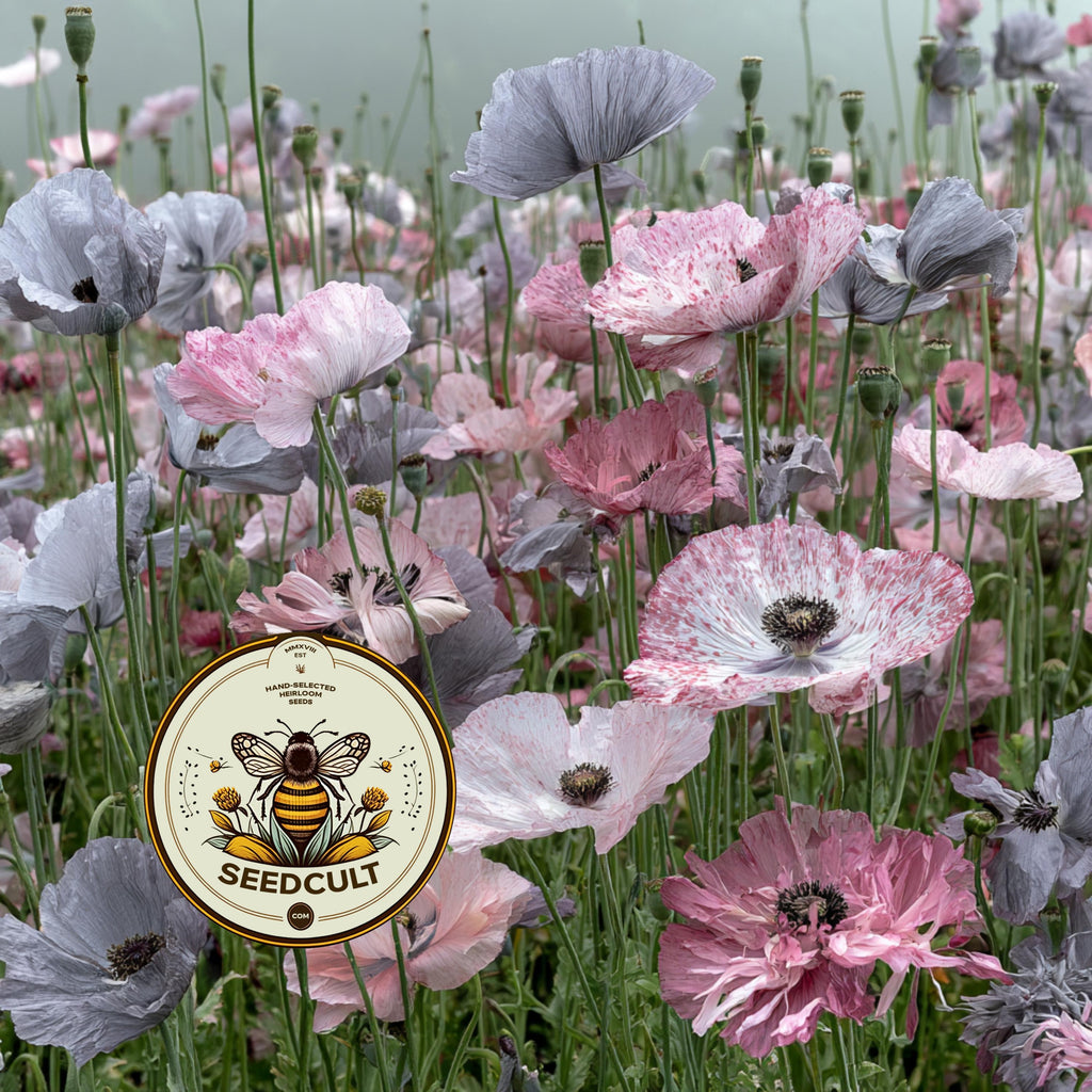 Mother of Pearl Corn Poppy Seeds, Pastel Shades, Organic Papaver Rhoeas PR011CR