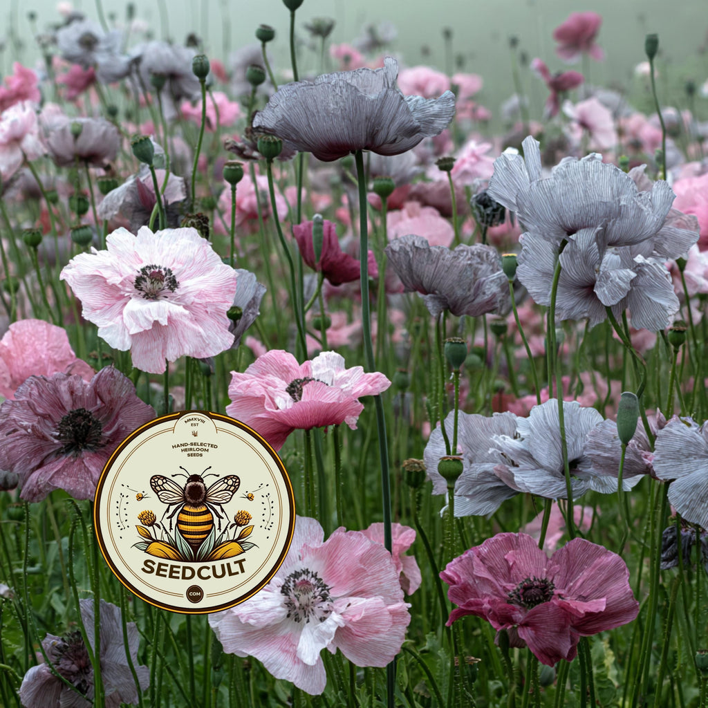Mother of Pearl Corn Poppy Seeds, Pastel Shades, Organic Papaver Rhoeas PR011CR